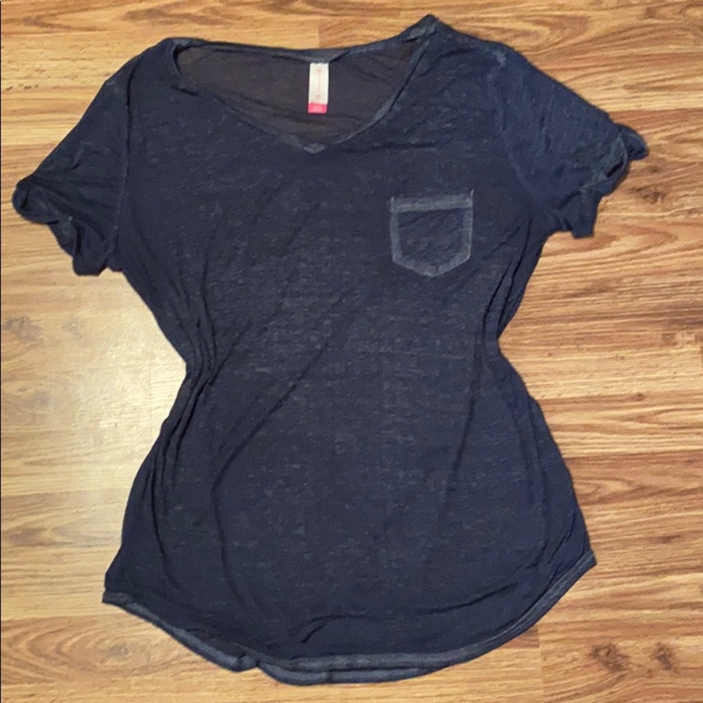 Sheer juniors short sleeve top
